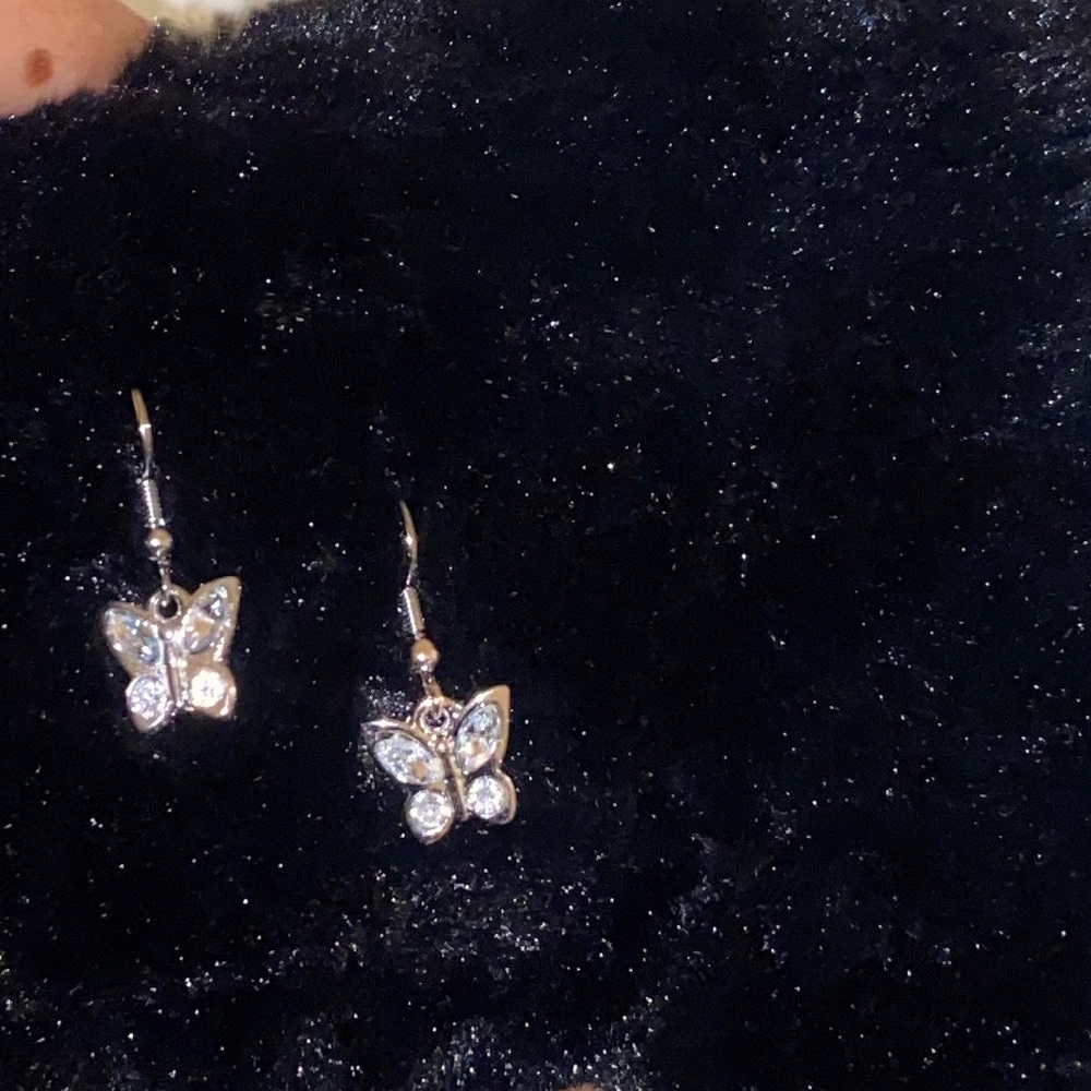 crystal butterfly earrings